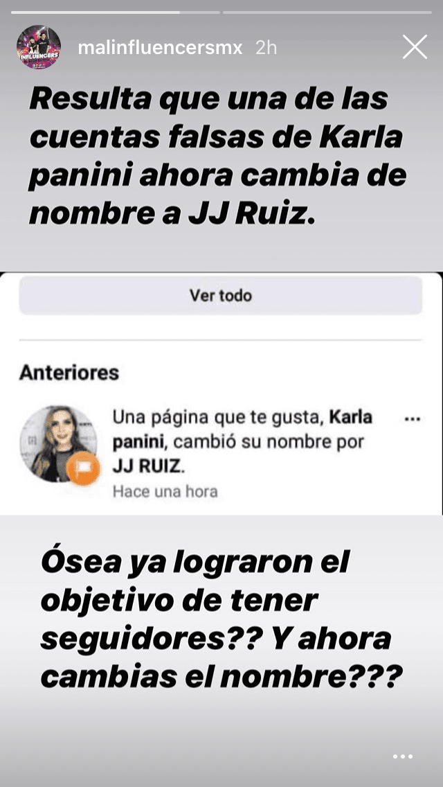 "De ahí se han inventado cuentas de Facebook, de Instagram, de Twitter que no han sido ciertas […] me alejé de las redes porque 
<b><a href="https://www.univision.com/famosos/americo-garza-asegura-que-karla-panini-decidio-salir-del-aire-por-miedo-ante-las-amenazas-de-la-gente-fotos" target="_blank">no estaba en crisis</a></b>", explicó. 
<br>