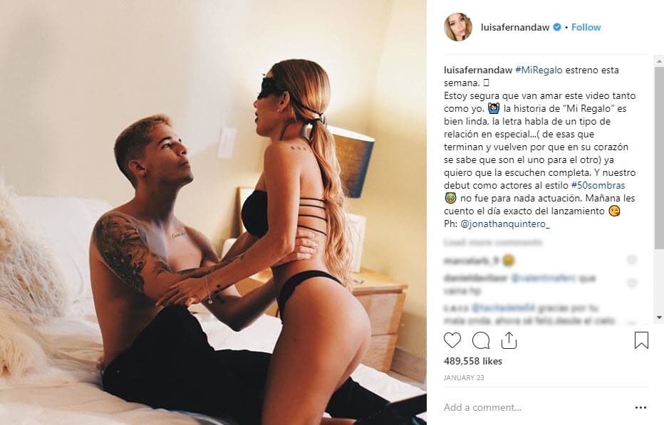 El pasado 25 de enero Luisa Fernanda estrenó el video del sencillo 'Mi regalo', una canción de dicada a Legarda, la cual habla de que gracias a él había logrado olvidar a su expareja, según informó el 
<a href="http://diariodelcauca.com.co/noticias/vida-moderna/mi-regalo-asi-fue-la-brutal-declaracion-de-amor-de-luisa-fer-498585">Diario del Cauca</a>.