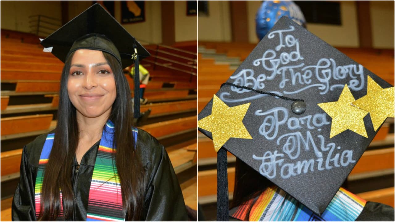 Con un agradecimiento a Dios y a su familia, Fabiola Acosta lució orgullosa su birrete el día de la graduación.
