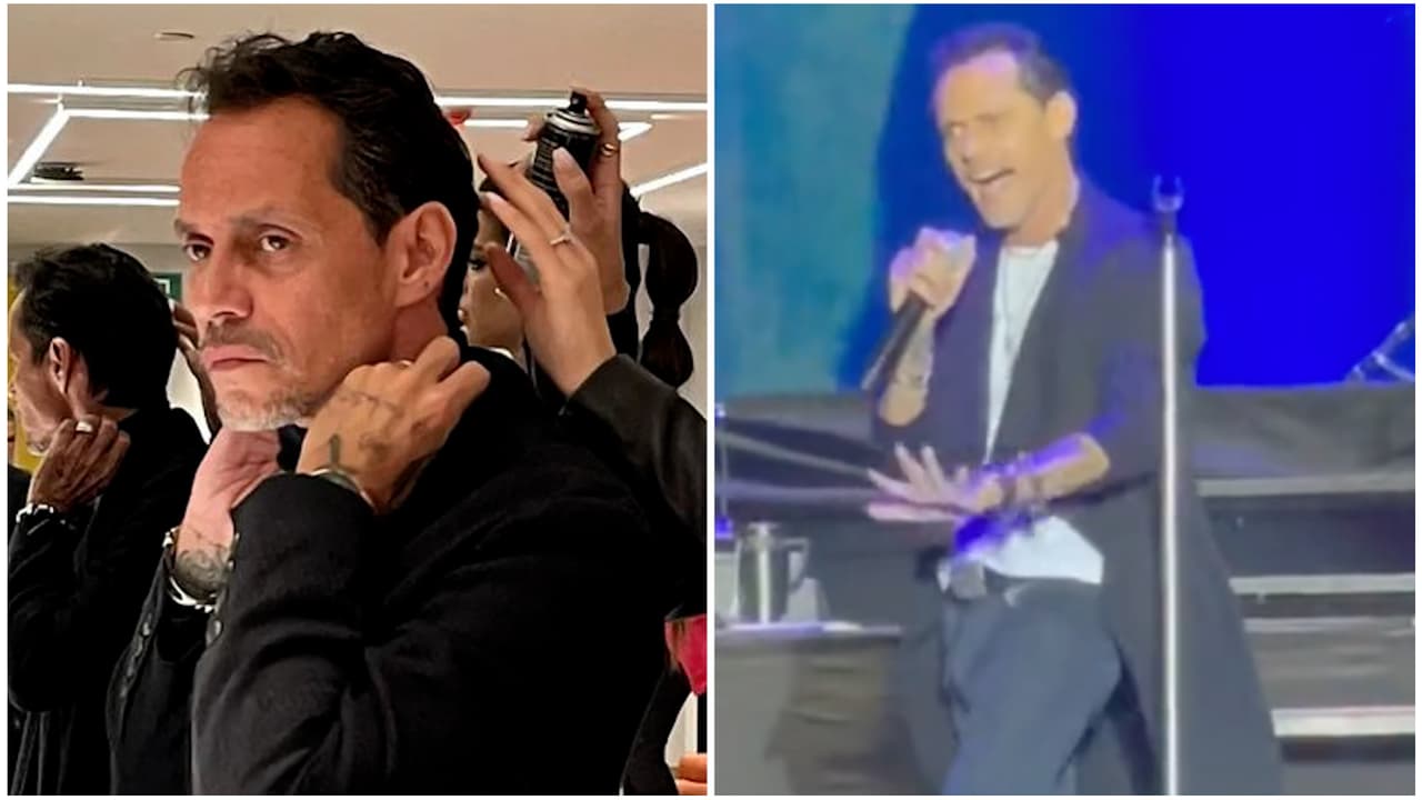 Le dan un botellazo a Marc Anthony en pleno concierto y él tiró sus lentes de la rabia: así fue el momento