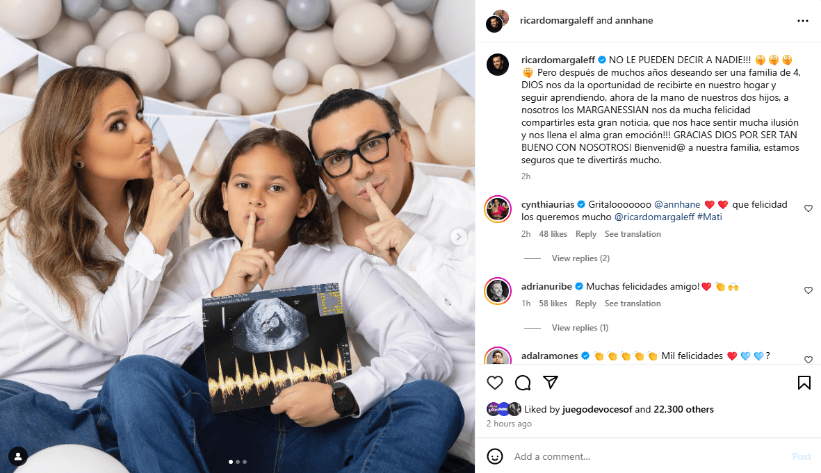 Ricardo Margaleff se convertirá en padre por segunda ocasión.