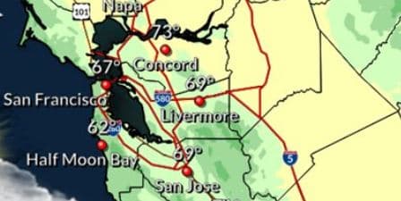 Lluvias ligeras regresan al Área de la Bahía este jueves