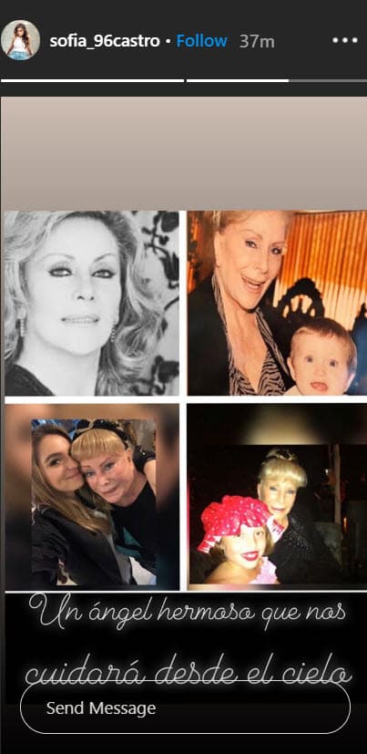 En sus historias de Instagram Sofía la recordó con cuatro fotografías y le escribió un mensaje.