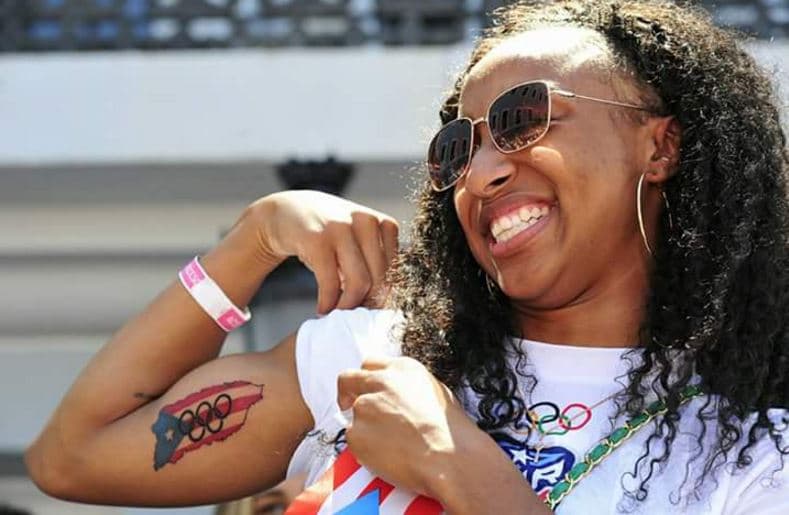 Compartió muy contenta esta imagen tomada durante el recibimiento de los atletas boricuas en La Fortaleza.