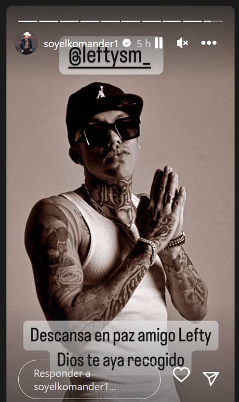 "Descansa en paz, amigo Lefty. 
<b>Dios te haya recogido</b>", escribió Alfredo Ríos 'El Komander'.