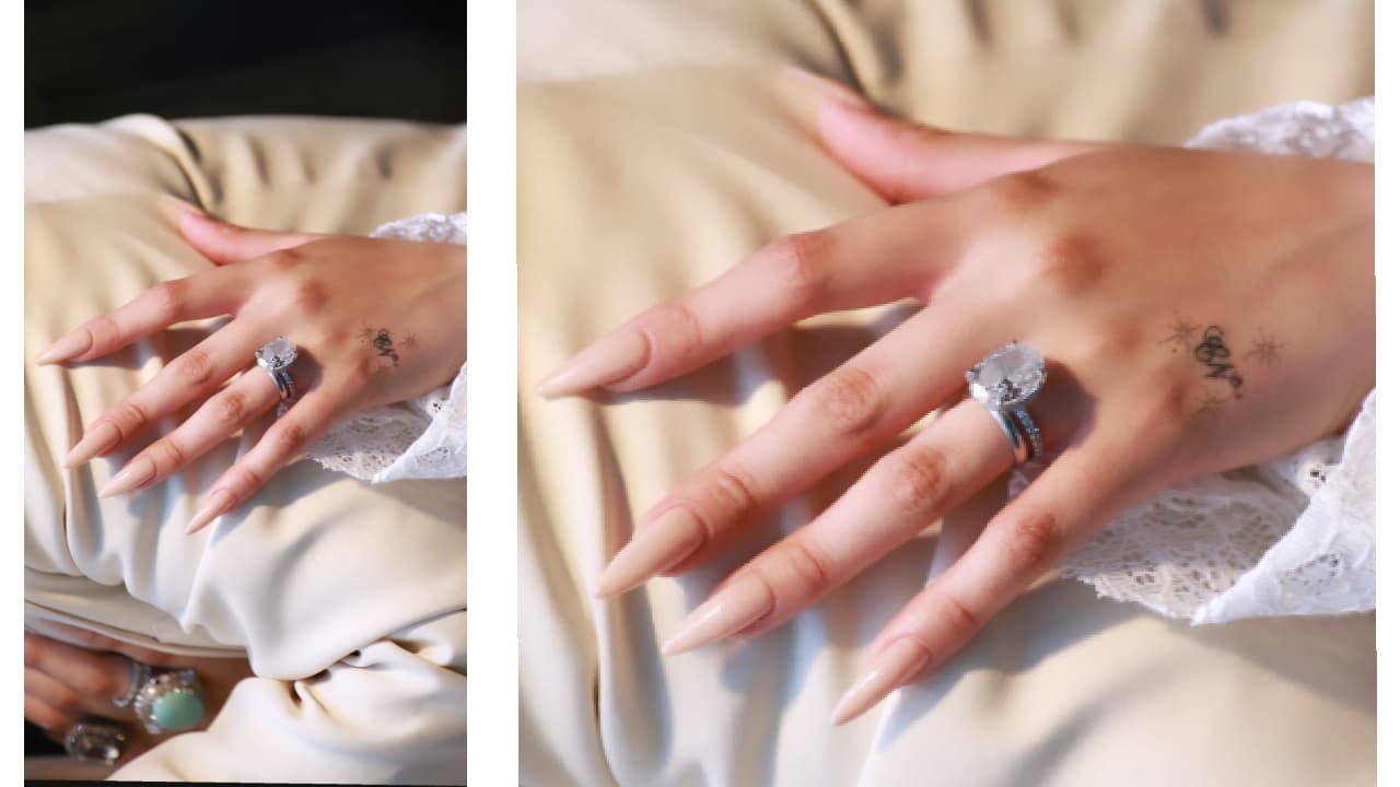 Ángela Aguilar presume anillos de boda.