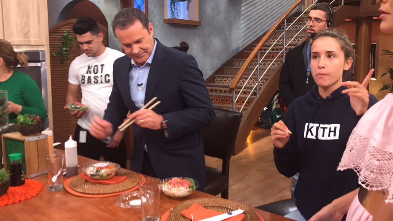 Lo mejor de esta mañana fue poder sentarse a la mesa junto a su papá y toda la familia de Despierta América.