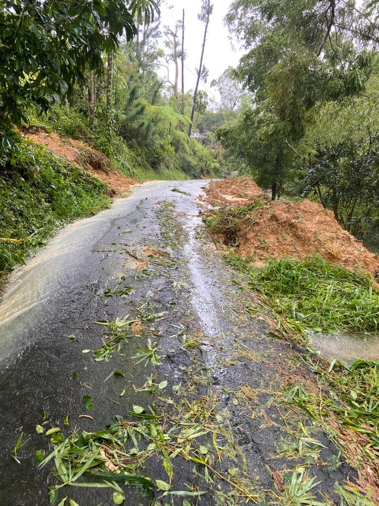 Caminos afectados en el barrio San Antón, en el municipio de Carolina.