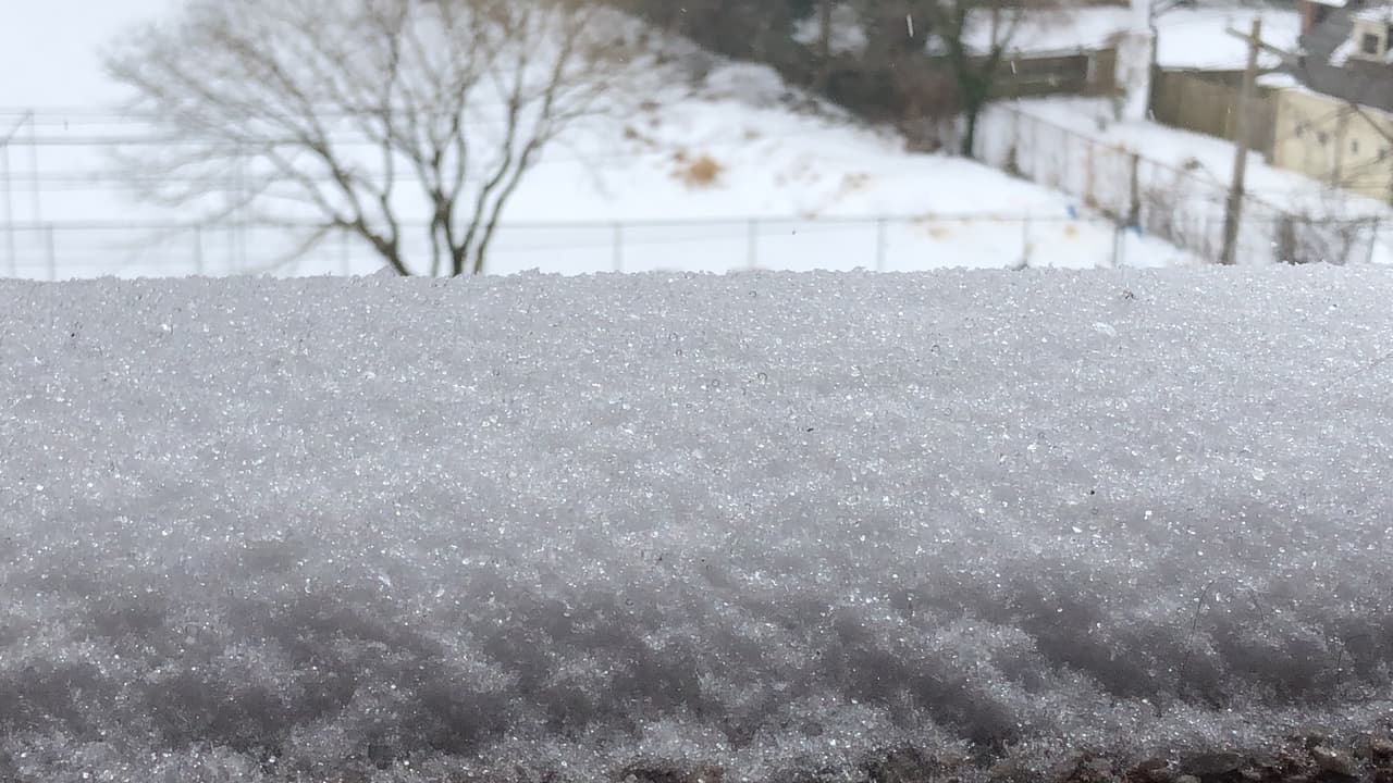 El lunes comenzó a caer aguanieve desde muy temprano en la madrugada y luego, a partir de las 3:00p.m., la precipitación invernal se tornó densa y consistente.