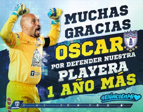 Óscar Pérez firma un año más con Pachuca