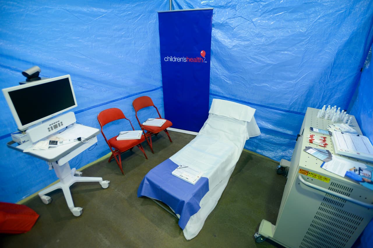 Media(D170829R): CHST has placed a Virtual Health clinic and will have CHST doctors onsite in a Pediatric Clinic at the Dallas Convention Center as evacuees and refugess from Hurrican Harvey begin to arrive.