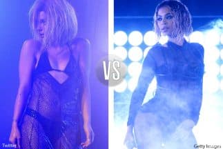 Lily Allen cantó con 'look' parecido al de Beyoncé