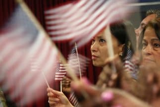 Ceremonia de juramentación de nuevos ciudadanos estadounidenses.