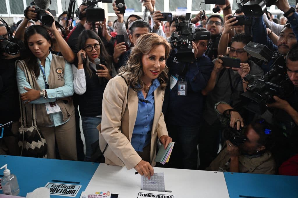 Torres se mostró contenta de encabezar el escrutinio. (Photo by Johan ORDONEZ / AFP) (Photo by JOHAN ORDONEZ/AFP via Getty Images)