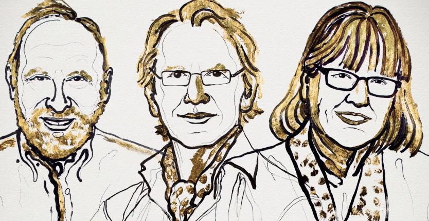 Arthur Ashkin, Gérard Mourou y Donna Strickland, ganadores del Nobel de Física.