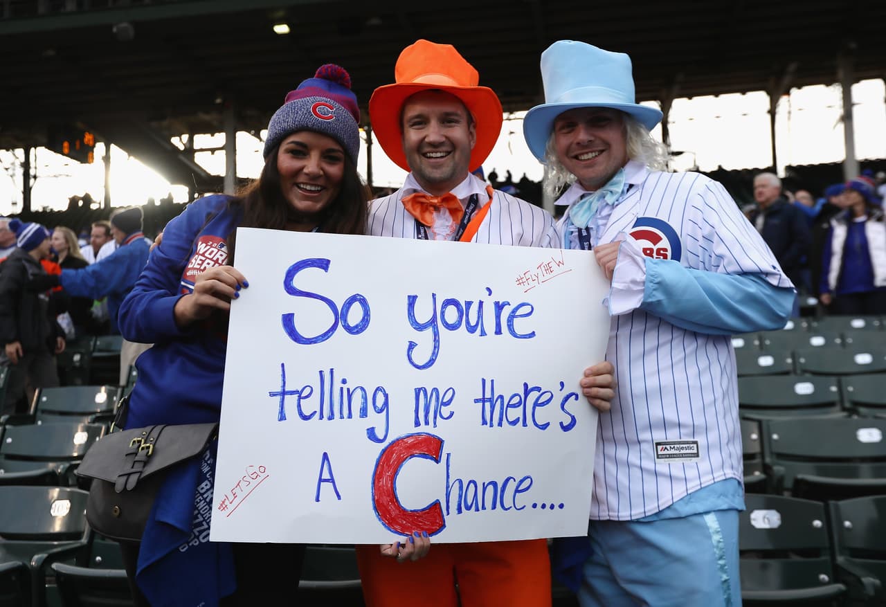 "Entonces, me estás diciendo que hay una posibilidad", se preguntan estos fanáticos antes del partido. Ellos ni ninguno abandona.