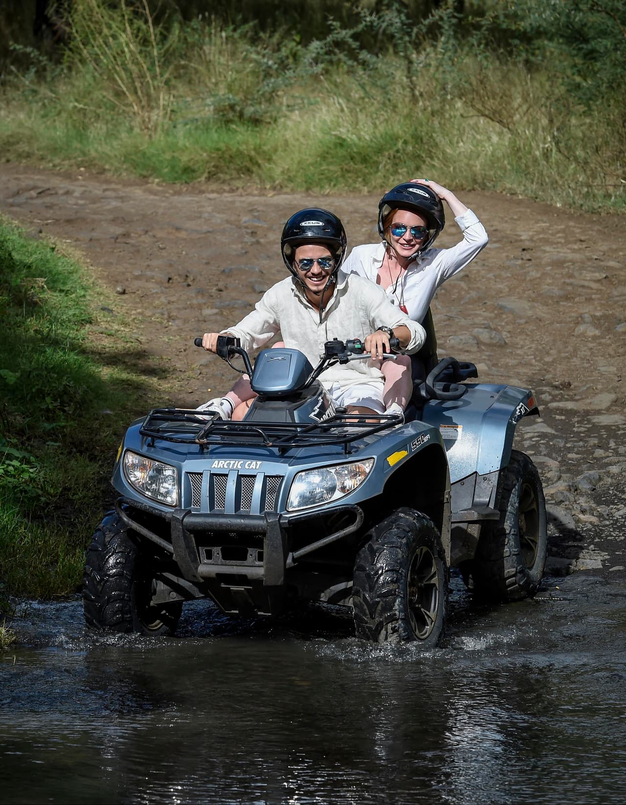 Andaron en cuatrimoto durante todo su recorrido.