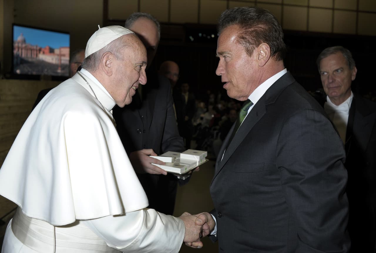 El 25 de enero el actor y ex gobernador de California 
<b><a href="http://www.univision.com/temas/arnold-schwarzenegger">Arnold Schwarzenegger</a></b> tuvo una audiencia en el Vaticano con el 
<b>Papa Francisco</b>.