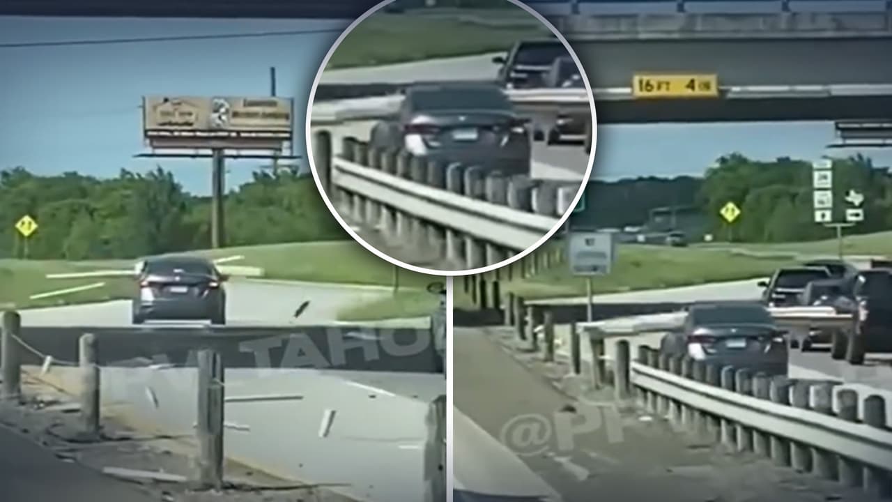 Caos en la vía: Denuncian a conductor que llevaba maderos atravesados en su auto