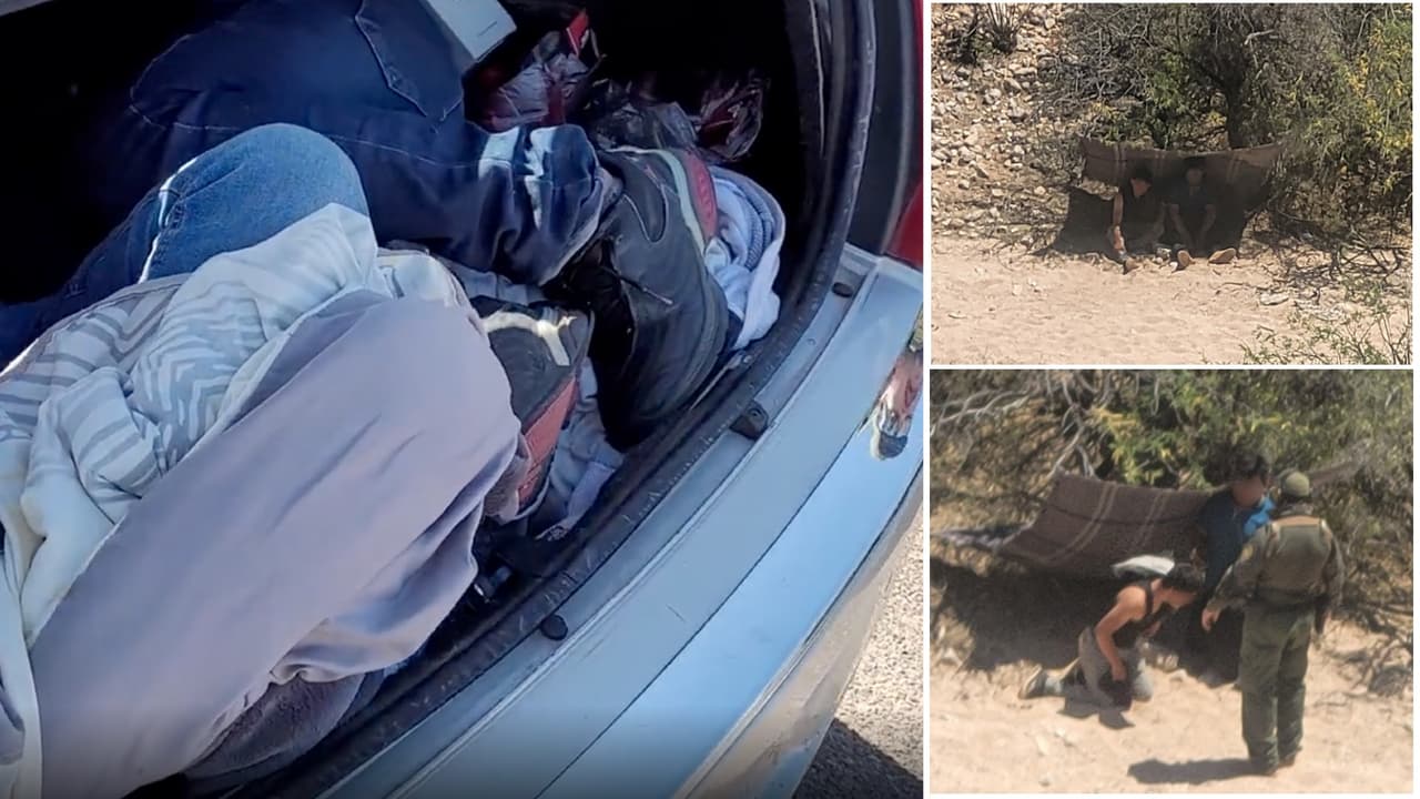 Vía aérea encontraron a dos indocumentados bajo una manta protegiéndose del calor, los inmigrantes se habían comunicado al 911 para que los rescataran.