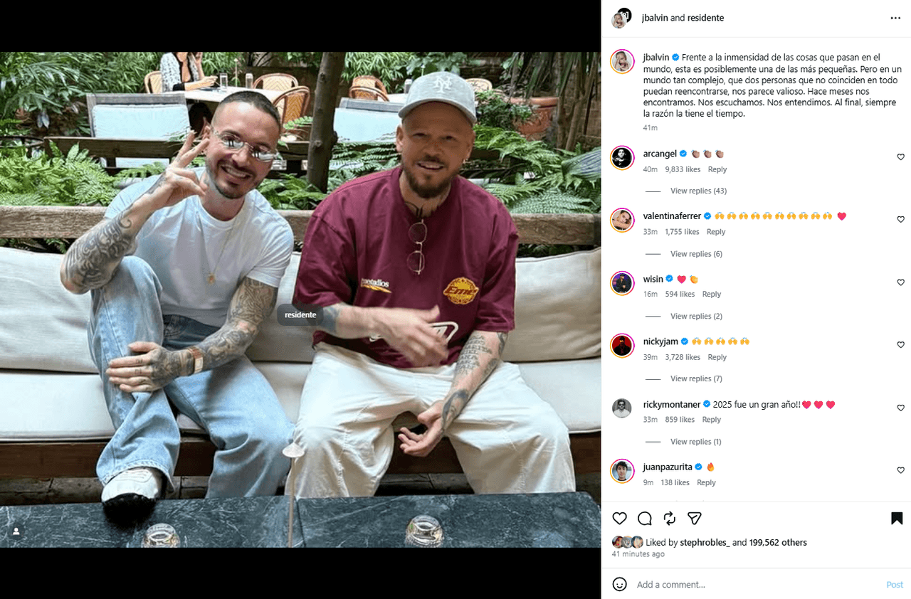 J Balvin y Residente anunciaron su reconciliación.