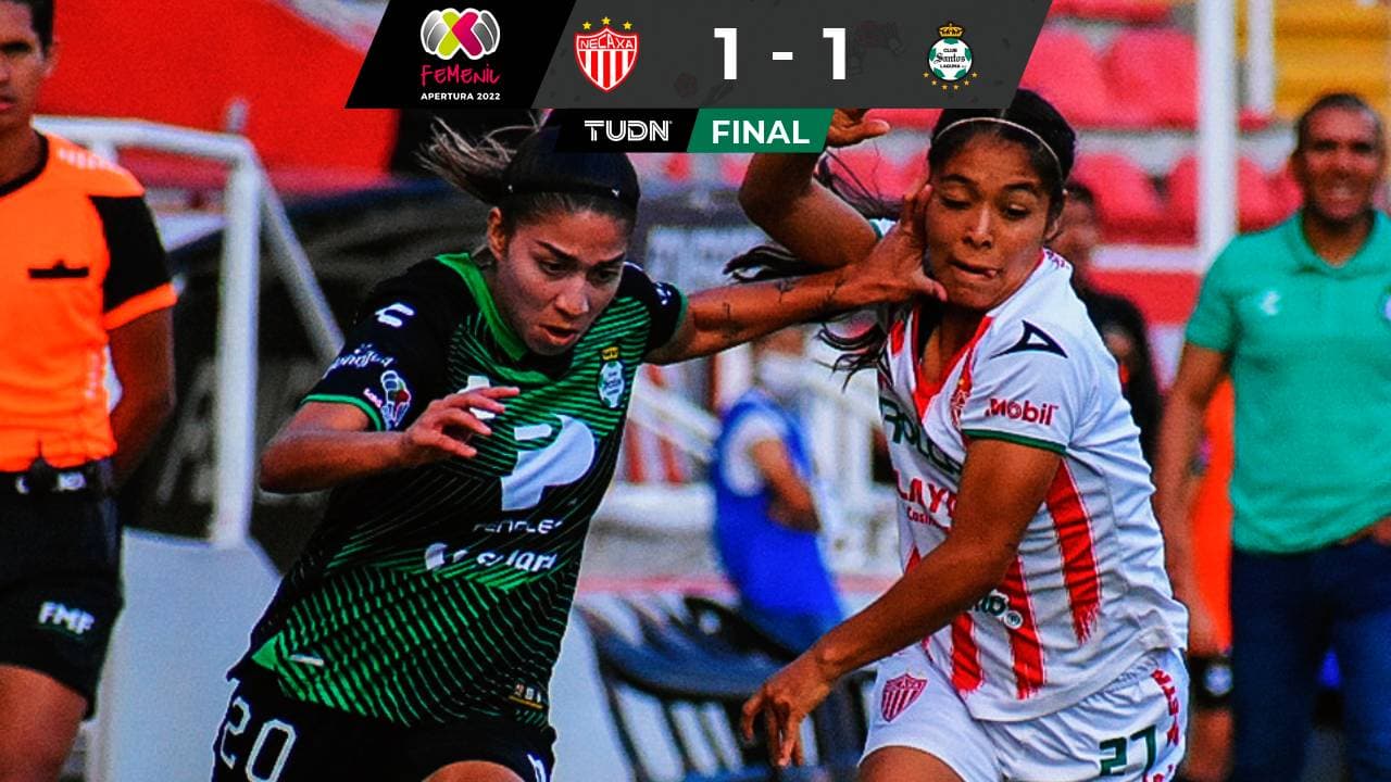 Necaxa femenil 1-1 Santos, resultado goles y resumen