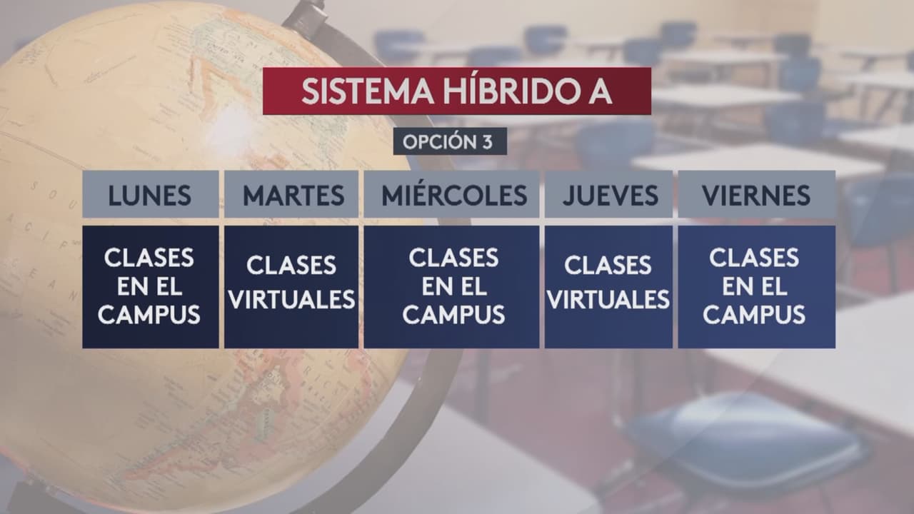 En la opción A se alterna diariamente la educación en la casa y en el campus.
<br>