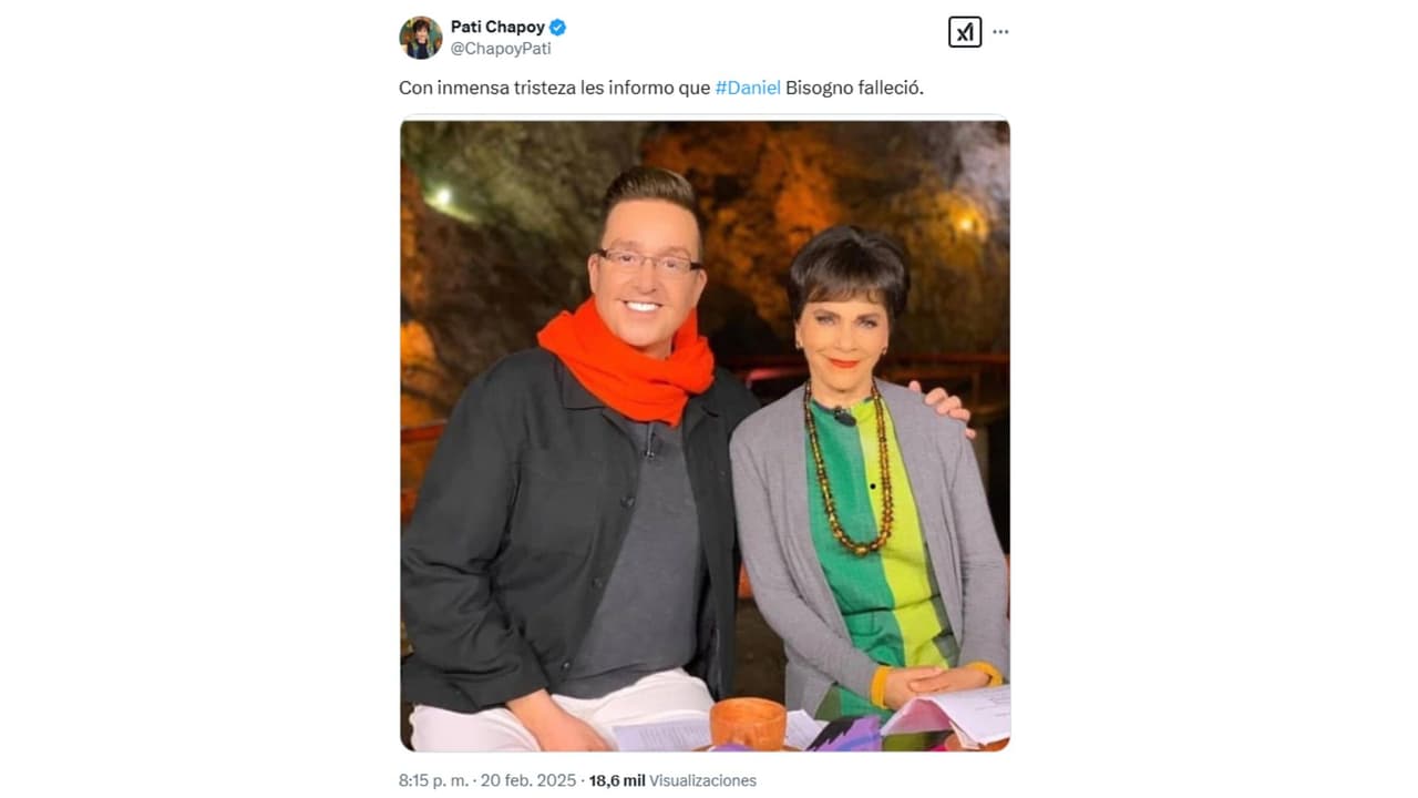 Así informó Paty Chapoy de la muerte de Daniel Bisogno.
