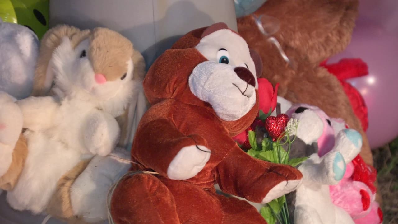 Flores y regalos han sido colocados en el lugar donde ocurrió la muerte de De'Maree Adkins.