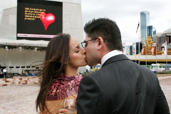 Aunque el beso no podía faltar.