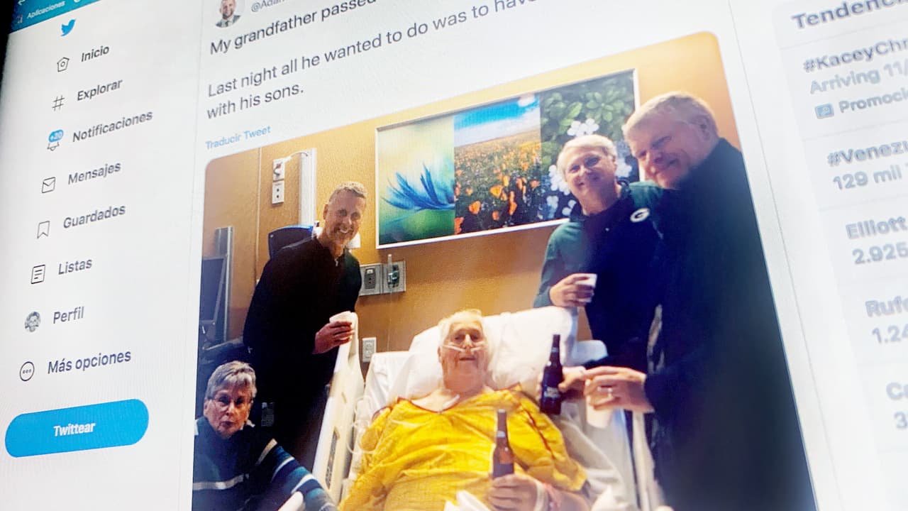 El momento se hizo viral luego de que su nieto lo publicó en Twitter