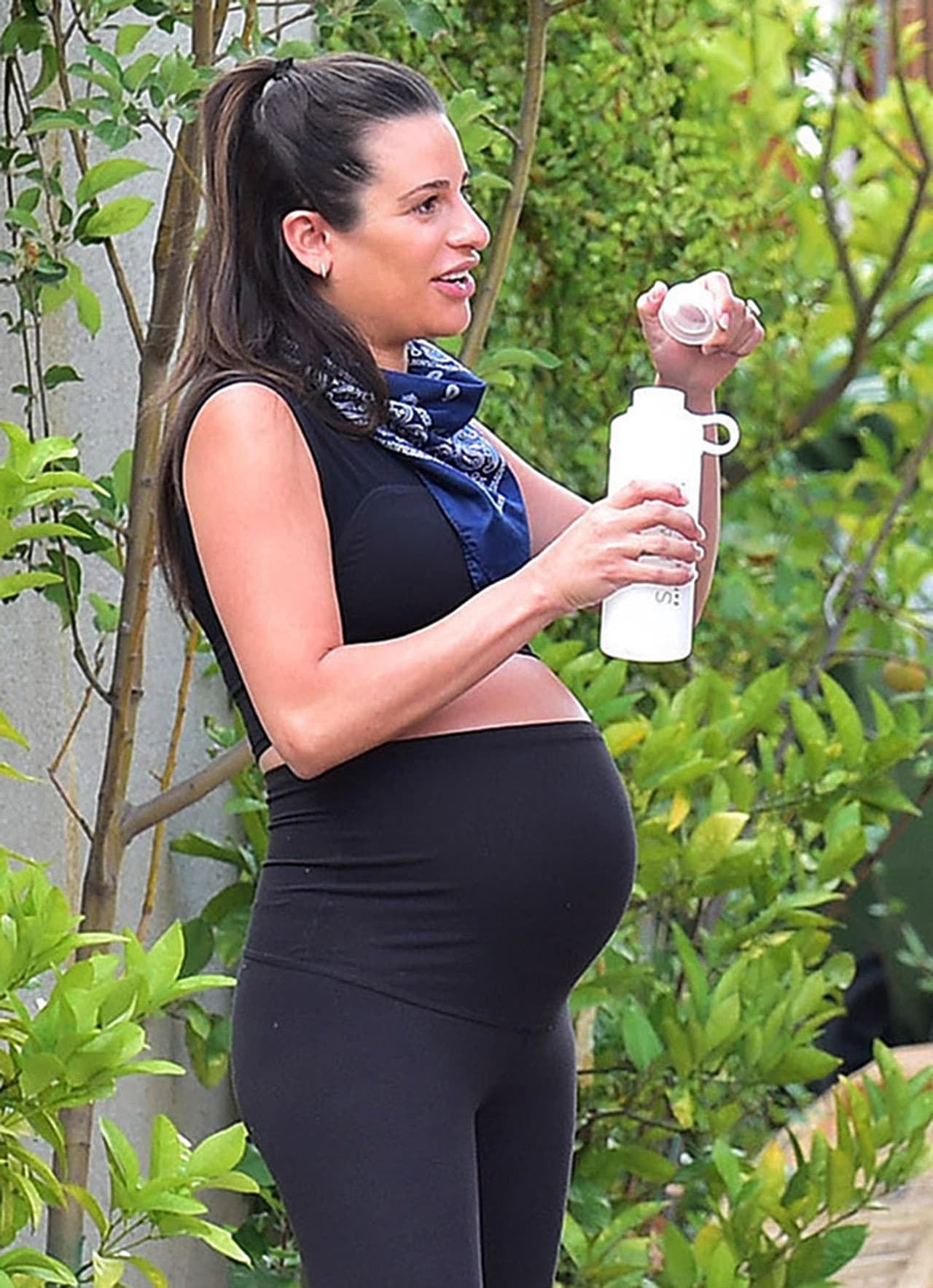 La famosa de 33 años está a 
<b>pocos días de dar a luz</b>, en las imágenes se puede apreciar su abultado vientre.