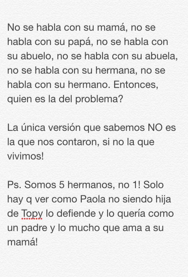 Tania agregó un extenso comunicado donde argumenta que la que está mal es Noelia.