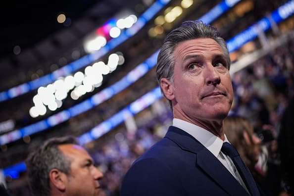 El gobernador de California, Gavin Newsom, en Chicago, Illinois, donde en agosto de 2024 se celebró la Convención Nacional Demócrata.