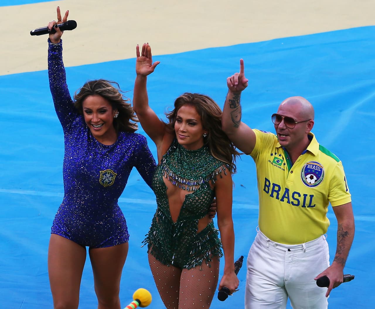 Brasil 2014: Jennifer Lopez, Claudia Leitte y Pitbull cantaron la canción oficial ‘We are one (Ole, Ola)’.
