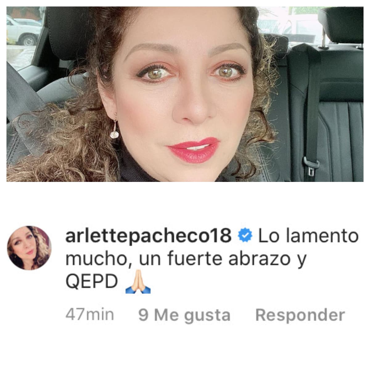 La actriz Arlette Pacheco también se solidarizó tras conocer la triste noticia.