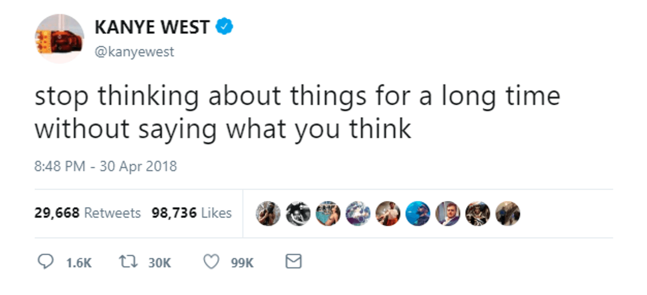 Mientras tanto, Kanye West sigue compartiendo su sabiduría en las redes sociales luego de una semana de constantes publicaciones, tras un año fuera de las plataformas.
