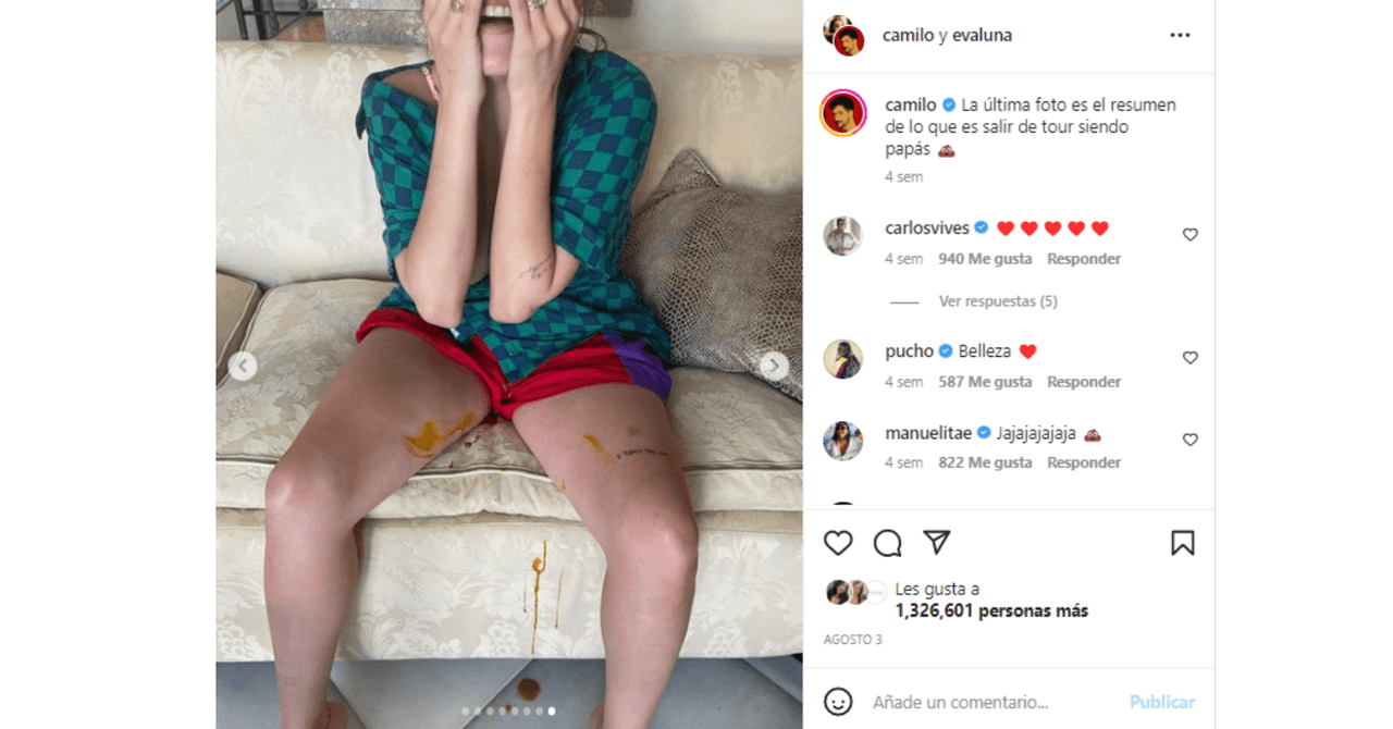 Camilo mostró cómo es ir de gira con su bebé Índigo