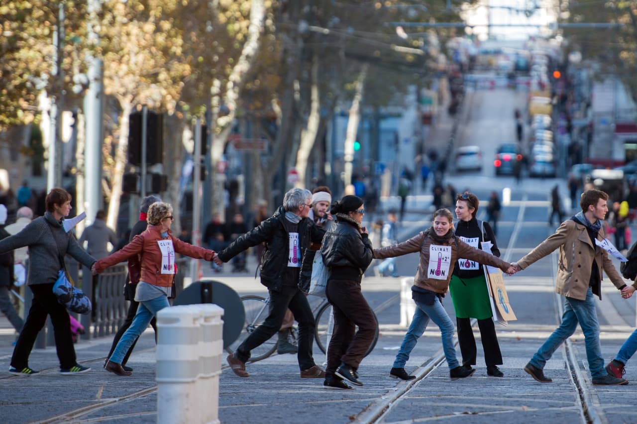 Cadena humana en París