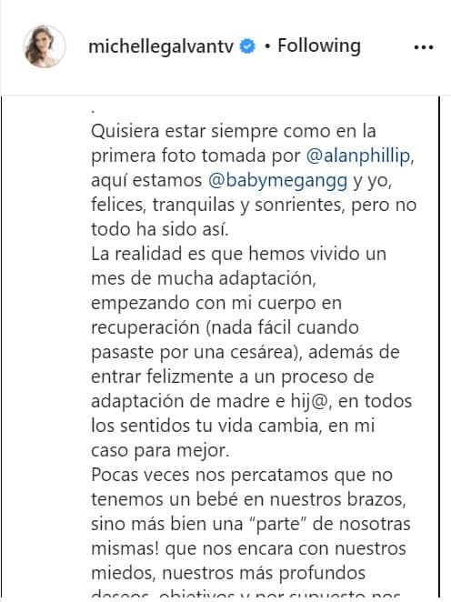 "Pocas veces nos percatamos que no tenemos un bebé en nuestros brazos, ¡sino más bien una ‘parte’ de nosotras mismas! que nos encara con nuestros miedos, nuestros más profundos deseos, objetivos y por supuesto nos demanda en cuerpo, mente y alma". 
<br>