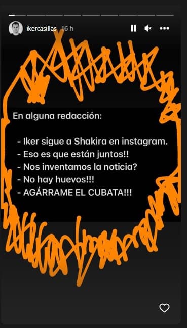 El exfutbolista escribió lo que imagina que conversaron quienes escribieron artículos afirmando que él y Shakira “están juntos”.
<br>