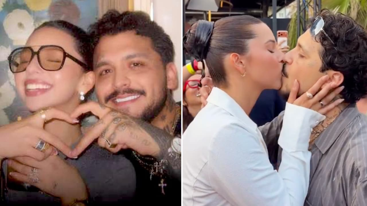 Ángela Aguilar y Nodal reaparecen así de cariñosos: comparten tierno beso y se persignan