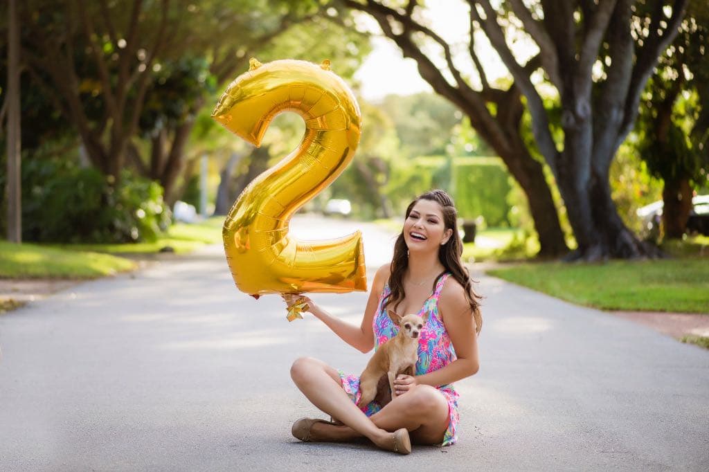 Ana Patricia y su mascota Hanney, no podían faltar en el albúm de fotos del cumpleaños número dos de Giulietta.
