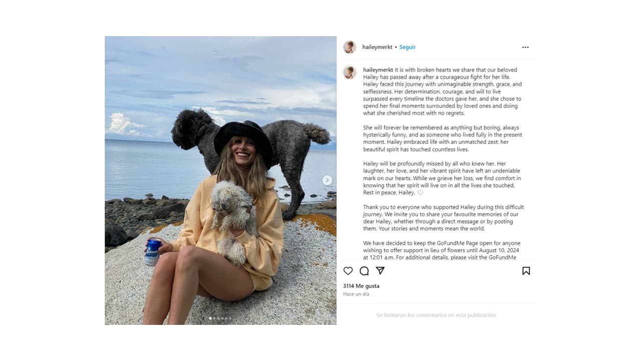 Hailey Merkt fue diagnosticada con una leucemia agresiva.