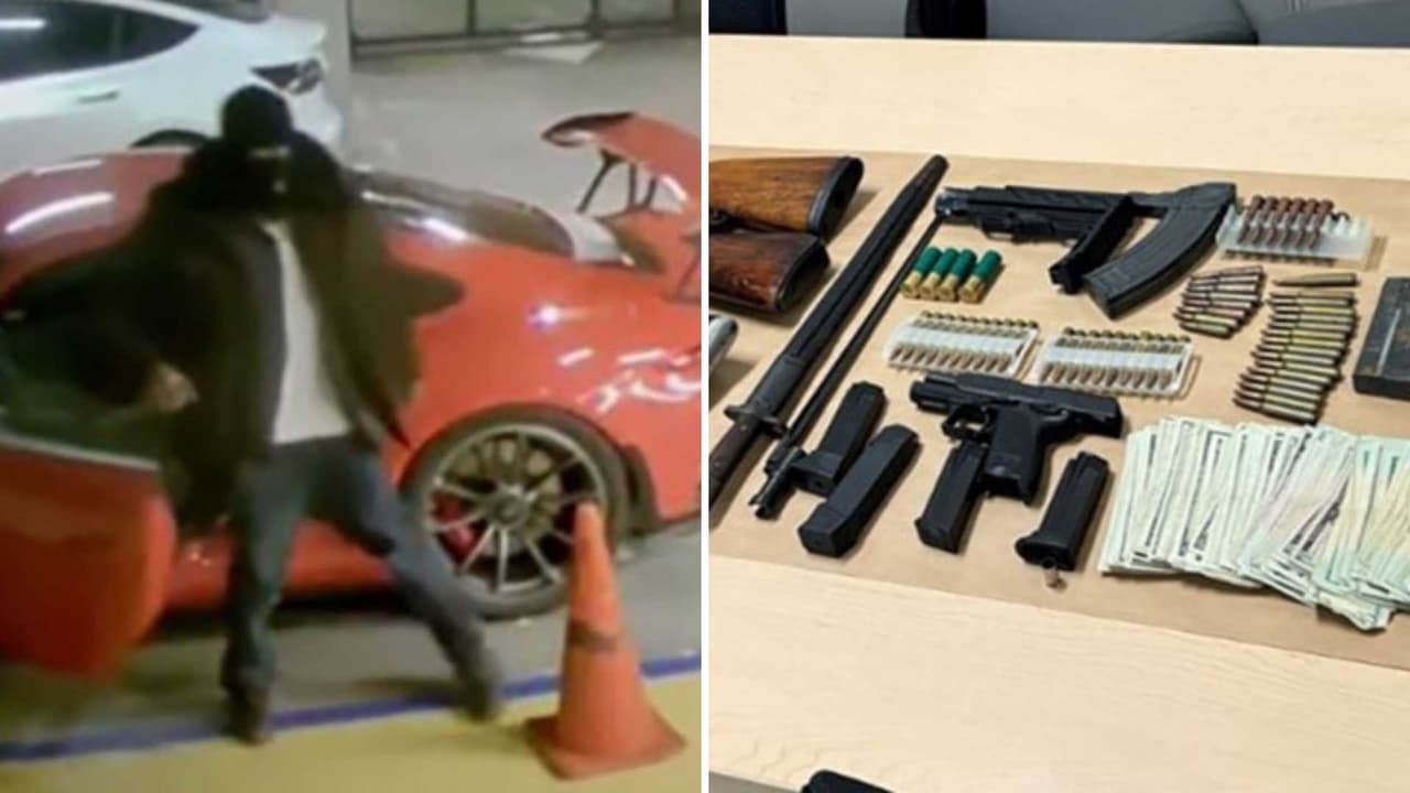 Roban dos autos Porsche en Fremont: cae sospechoso con armas de fuego y buscan a cómplice