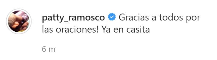 Patty Ramosco agradeció por las muestras de cariño hacia su hermano.
