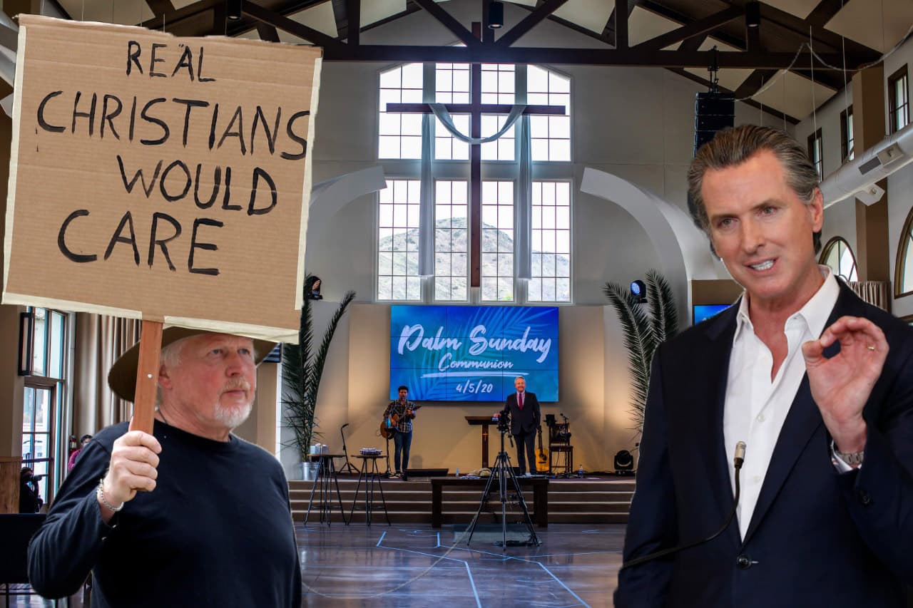 “Las iglesias son parte de la respuesta, no del problema”: pastores desafían al gobernador de California con reabrir
