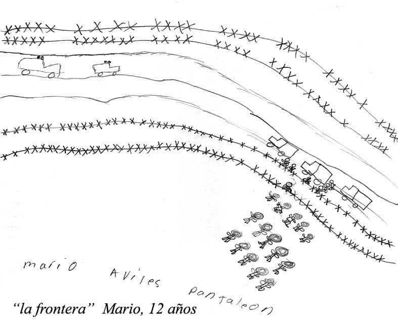 Así es la frontera que Mario, de 12 años, tiene grabada en su mente.
