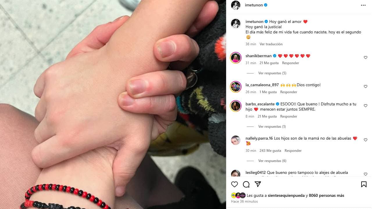 Imelda Tuñón ya está junto a su hijo José Julián.