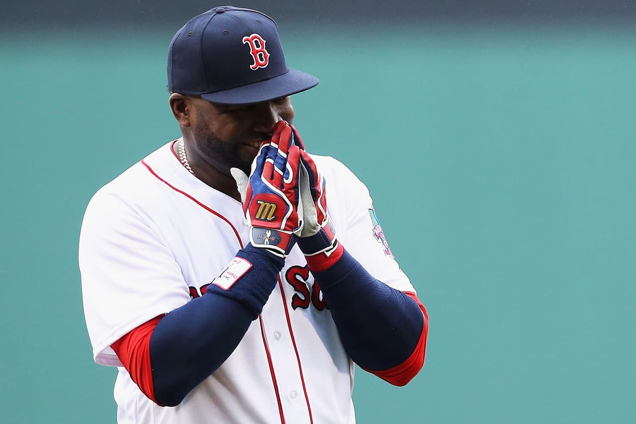 Por un momentos, 'Big Papi' rompió el llanto al recordar a su madre.